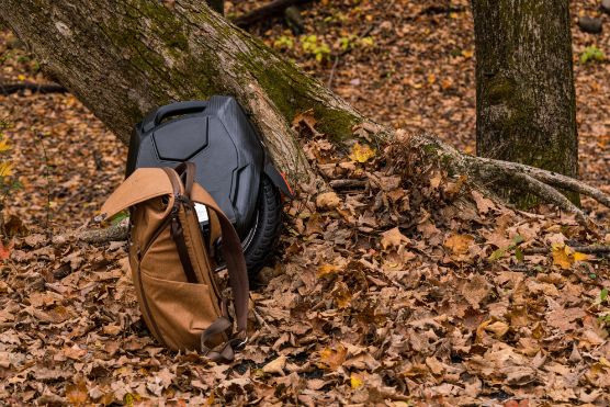 An electric unicycle is the perfect companion for a photographer. A peak design backpack and nature. 